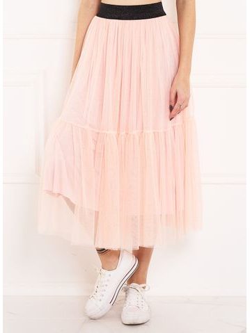 Dámska dlhšia tylová sukňa - ružová -