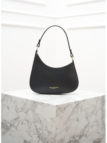 Kožená kabelka ražená černá -