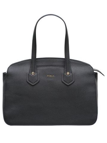 Real leather shoulder bag Furla - Black -