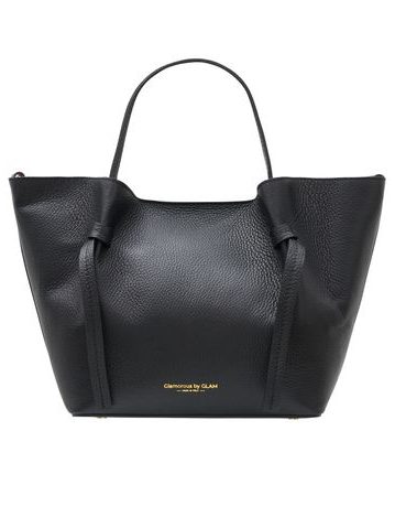 Kožená kabelka s červenou podšívkou černá -