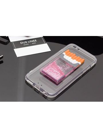 Kryt na Iphone 6/6S - průsvitný s krabičkou cigaret - růžová