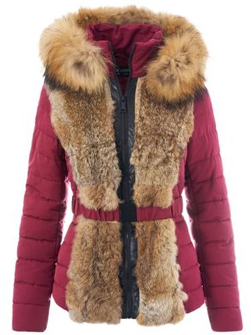 Geacă de iarnă de damă Tommy Hilfiger - Culoarea vinului -