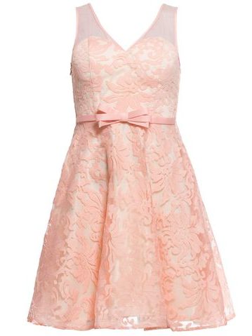 Damska koronkowa sukienka Due Linee - różowy