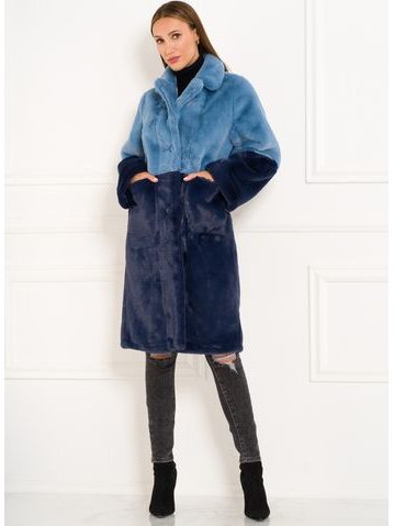 Női teddy kabát Due Linee - Kék