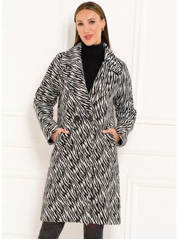 Női kabát Due Linee - Fekete-fehér -