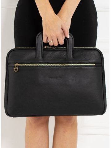 Real leather travel duffel bag Glamorous by GLAM Santa Croce - Black -