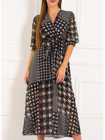 Maxi dress Due Linee - Black-white -