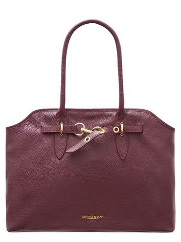 Kožená kabelka přes rameno vínová -