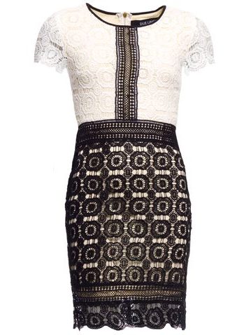 Lace dress Due Linee - Black-white -
