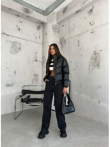 Női téli kabát Due Linee - Fekete -