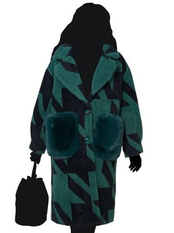 Women's coat Due Linee - Green -