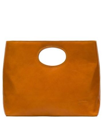 Damska skórzana torebka do ręki Glamorous by GLAM Santa Croce - brązowy -