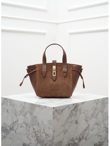 Kožená kabelka do ruky černá broušená kůže -