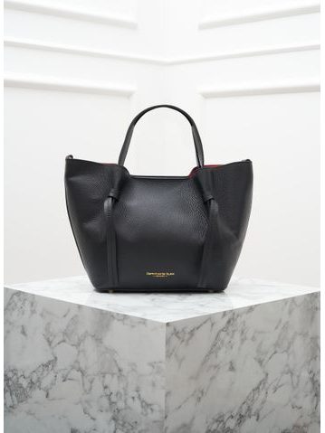 Kožená kabelka ražená černá -