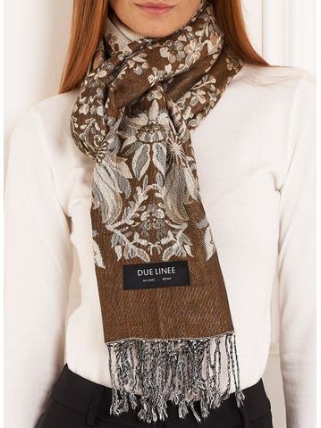 Foulard donna Due Linee - Marrone -