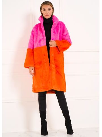 Teddy coat Due Linee - Orange -