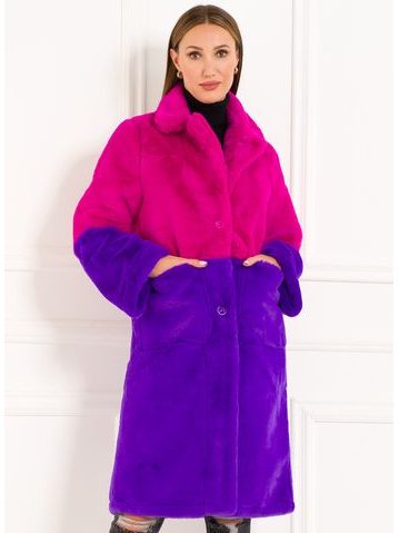 Dámský oboustranný kabát fuchsiová - fialová