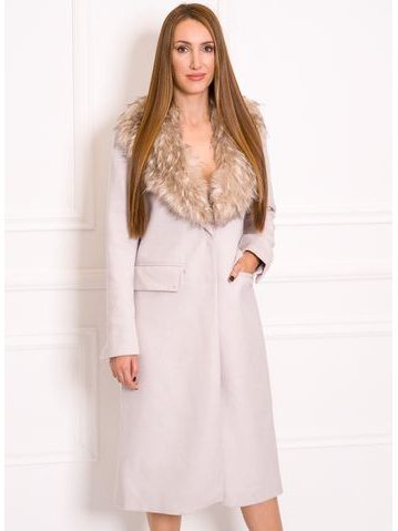 Dámský flaušový béžový kabát GUESS -