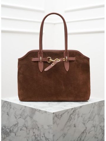 Kabelka z broušené kůže přes rameno černá -