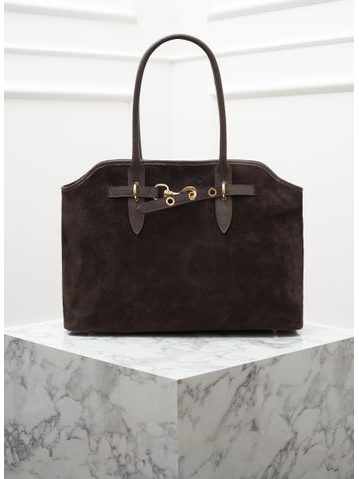 Kabelka z broušené kůže přes rameno černá -