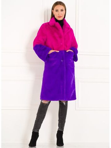 Dámský oboustranný kabát fialovo - lila