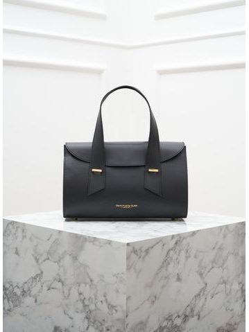 Kožená kabelka ražená černá -