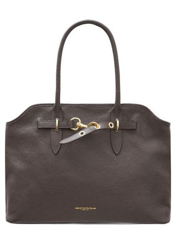 Kožená kabelka přes rameno tmavě hnědá -