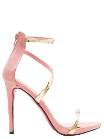 Dámské růžovo-zlaté sandály -