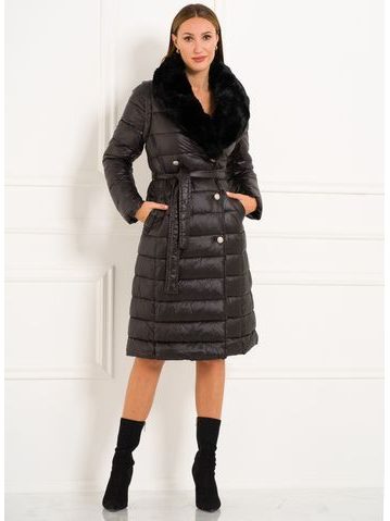 Dámská kožená kabelka přes velká rameno se srstí a zdobením - béžová -