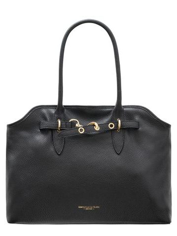 Kožená kabelka přes rameno černá -