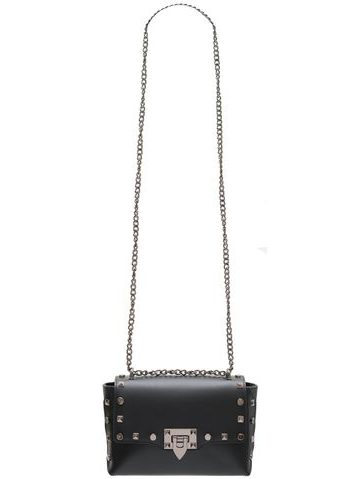 Damska skórzana crossbody torebka Glamorous by GLAM - czarny -