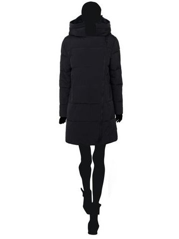 Dámská zimní černá bunda s koženkovými detaily -