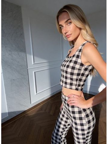 Dámsky komplet crop top a nohavice - čierna -