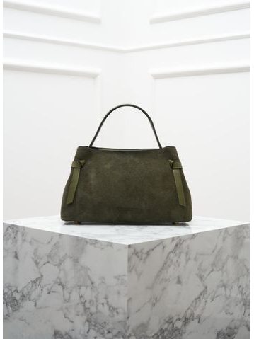 Kožená kabelka do ruky černá broušená kůže -