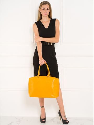 Bolso de hombro de cuero para mujer Glamorous by GLAM Santa Croce - Amarillo -