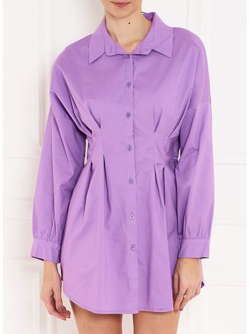 Košeľové šaty s dlhým rukávom - lila -