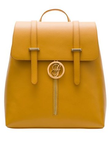 Skórzany plecak damski Glamorous by GLAM - żółty
