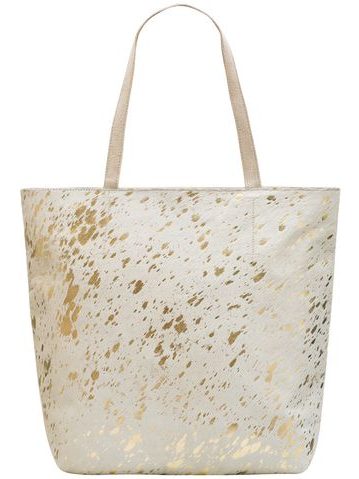 Bolso de hombro de cuero para mujer Due Linee - Beige -