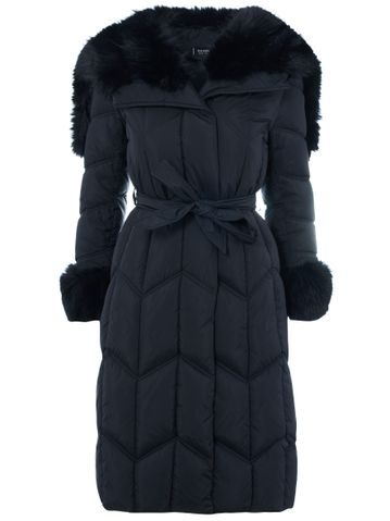 Dámská kožená kabelka přes velká rameno se srstí a zdobením - béžová -