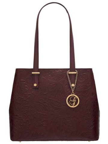 Bolso de hombro de cuero para mujer Glamorous by GLAM - Borgoña -