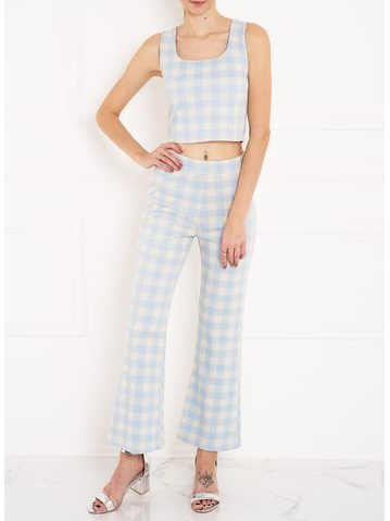 Dámský komplet crop top a kalhoty - lila -
