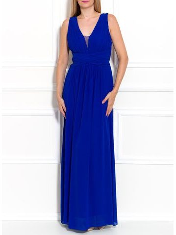Damska długa sukienka Due Linee - niebieski -