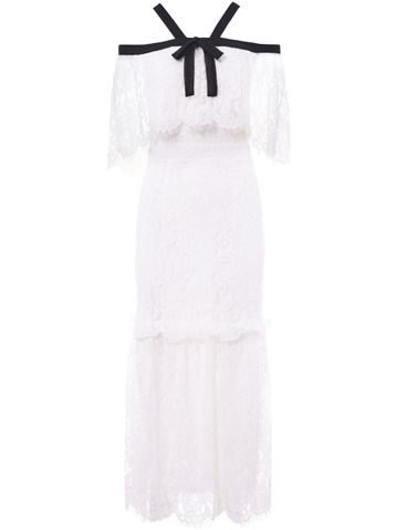 Damska midi sukienka Due Linee - biały -