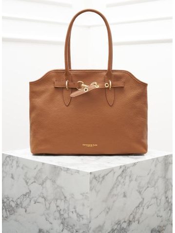 Kožená kabelka ražená černá -