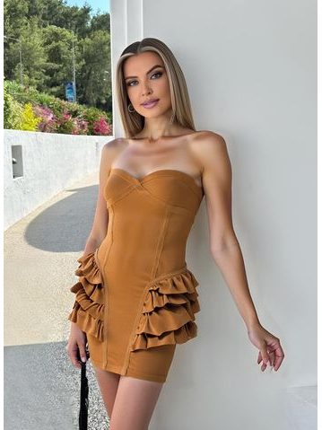 Vestido vendaje de mujer GLAM&GLAMADISE - Amarillo -