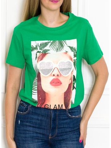 Women's T-shirt Due Linee - Green -