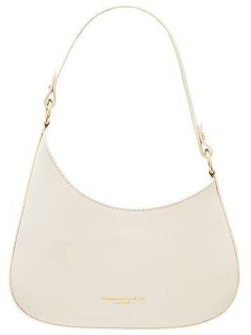 Kožená kabelka ražená béžová -