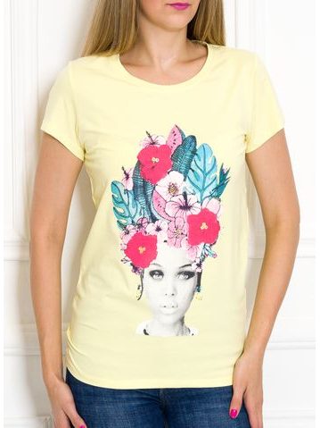 Women's T-shirt Due Linee - Yellow -