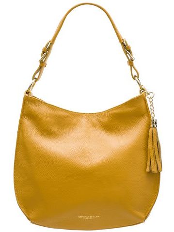 Real leather shoulder bag Glamorous by GLAM - Yellow -