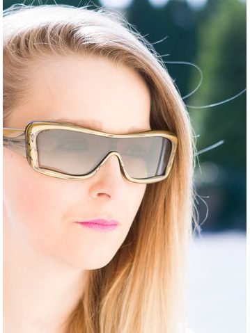 Damskie okulary przeciwsłoneczne John Galliano - purpurowy